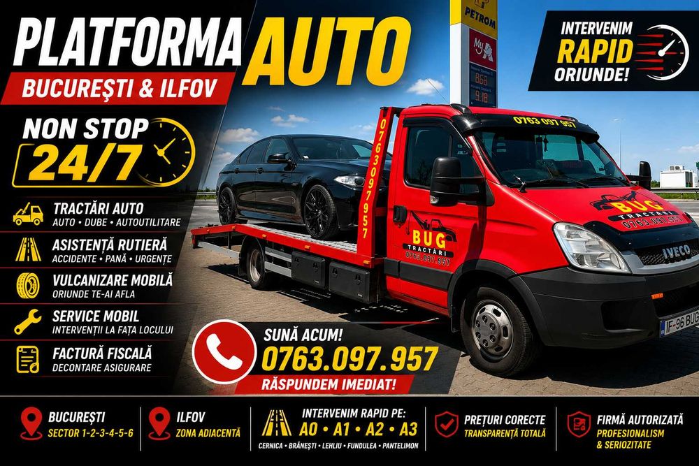 Platforma Auto Bucuresti & Ilfov | Sector 1-6 | Asistenta Rutiera 24/7