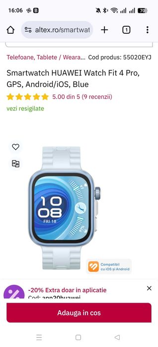 Vind smartwatch Huawei watch fit 4 pro