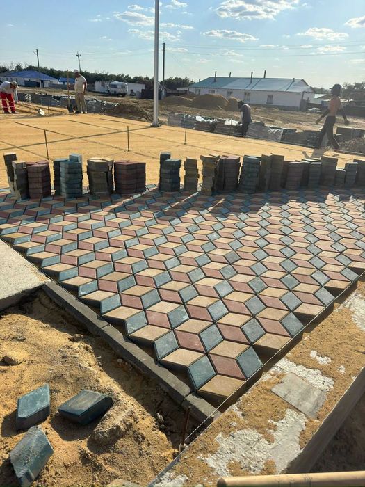 Укладка брусчатки, установка бордюр