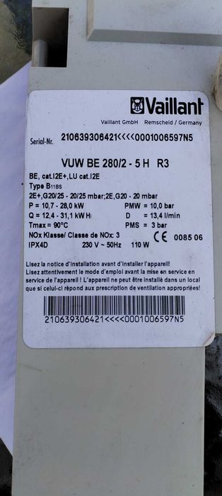 Centrala Vaillant VUW BE 280/2-5H R3 - componente