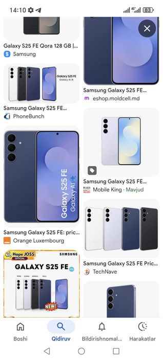 Samsung 25 fe 256gb yangi ocilamagan
