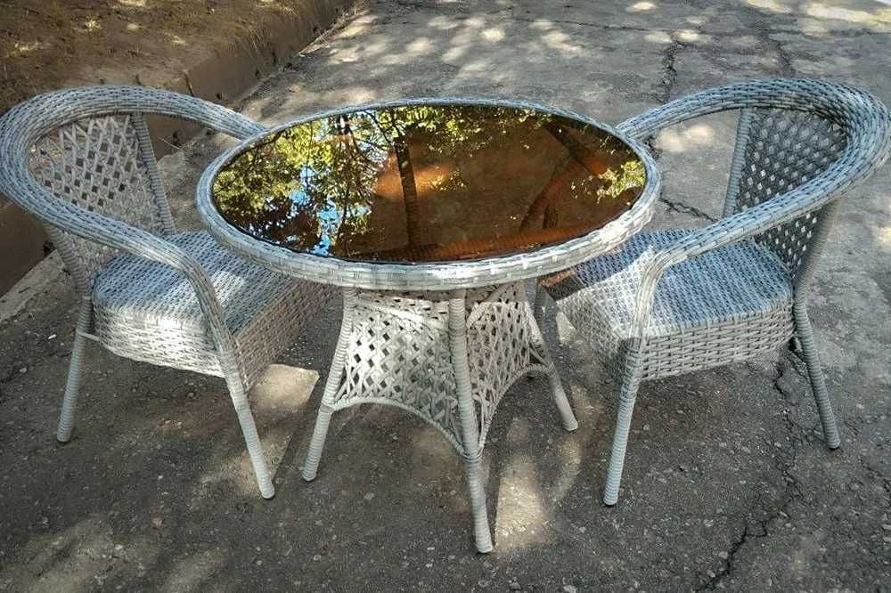 Стол круглый для дачи для балкона ДЕКО