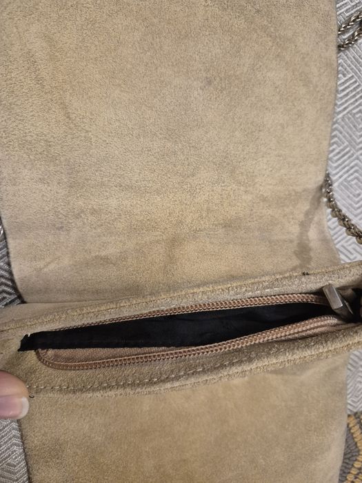 Сумка кожаная бежевая