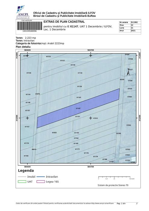 Teren intravilan com. 1 Decembrie (IF), pe DN 5/E70, Centura Sud (A0)