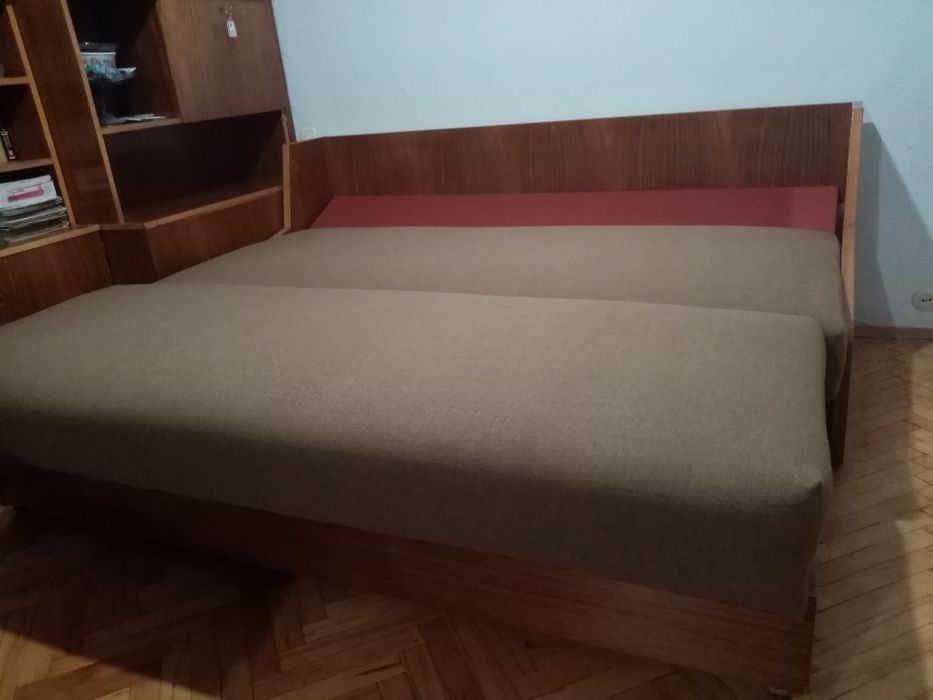 Диван тройка, разтегателен, с механизъм и колела, 195х95x50 cм