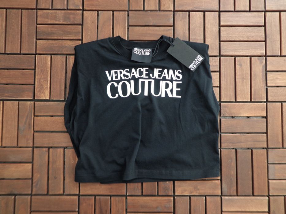 Дамска тениска Versace Jeans Couture logo print cropperd T-shirt