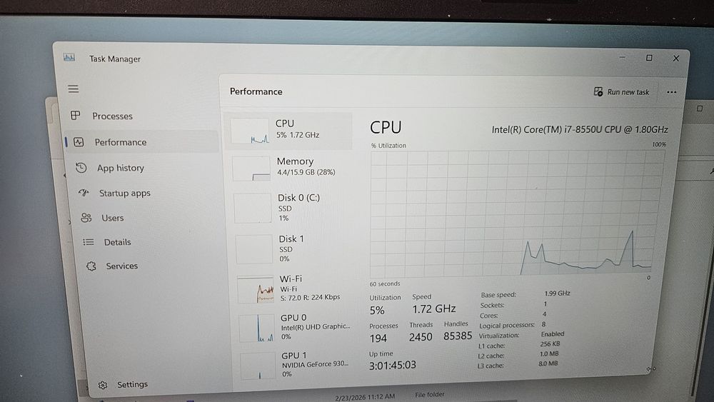 HP Probook 450 G5 - i7 8550U