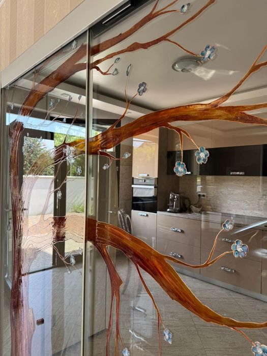 Ușă interior glisanta cu model