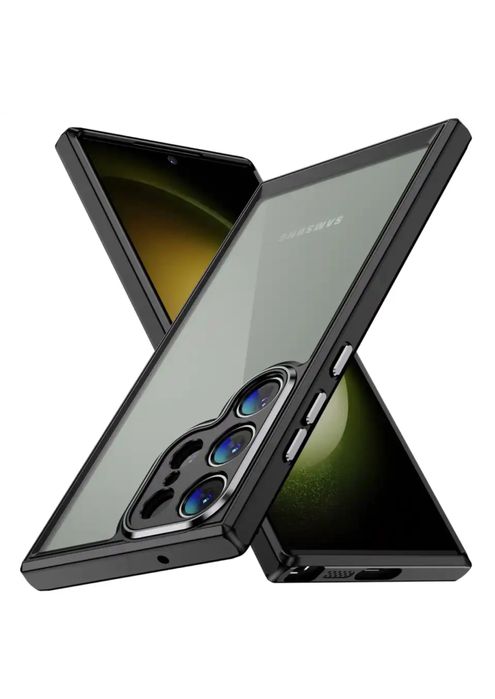 Samsung S24 PLUS ULTRA Husa Safe Case Spate Clar Margine Neagra