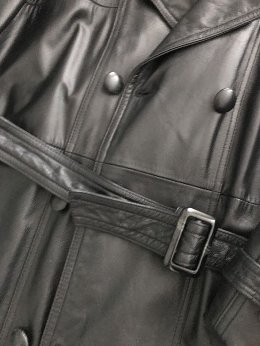 Кожаный  плащь муж.