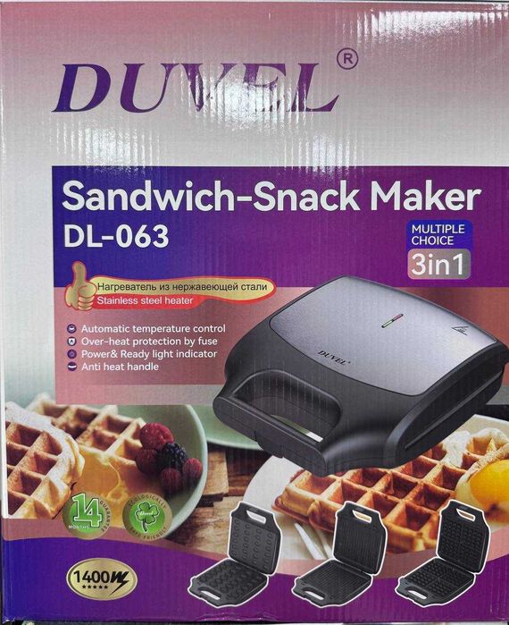 DUVEL DL-063 3tasi1da sendvichnitsa/DUVEL DL-063 3в1 Сэндвичница  to1