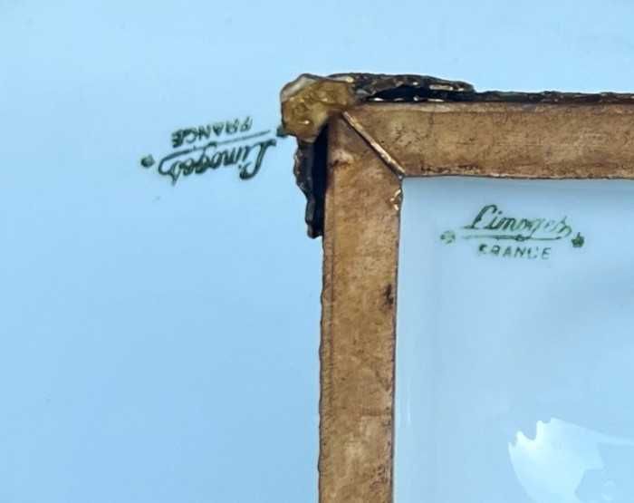 Superb centru de masa-Limoges-alama aurita-dublu marcaj-Franta