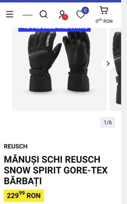 Manusi  de ski gore-tex, Reusch, noireusch