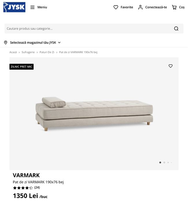 Pat JYSK 190x76 sau 190x152