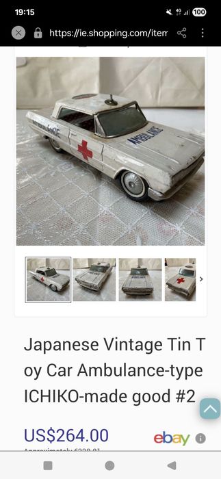 Vand  mașinuța  japoneza  din tabla  ichiko  din  1960
