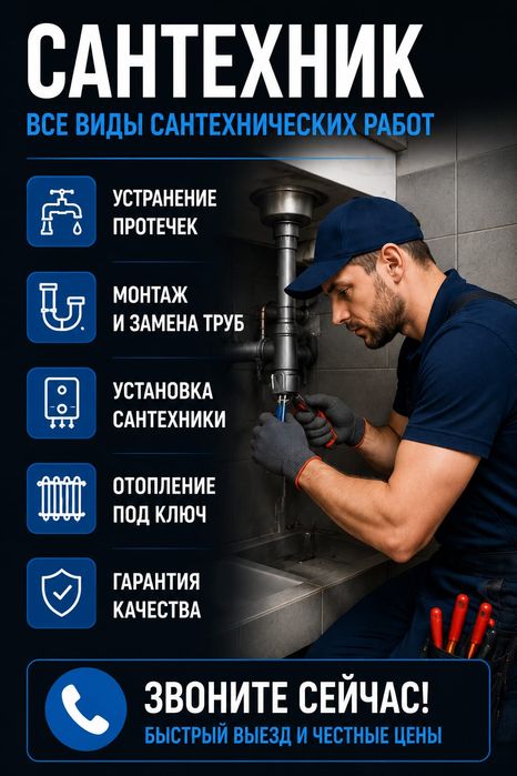 Опытный сантехник Шымкент - монтаж и ремонт любой сложности