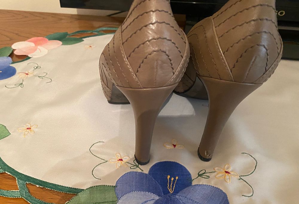 Pantofi toc piele naturală Musette