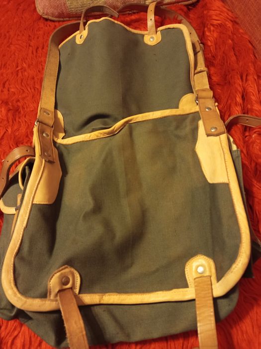 Винтидж чанта- плат с кожа