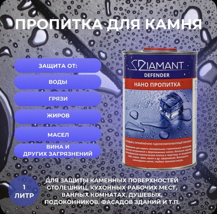 НАНО Пропитка для Мрамора,Гранита, Плитка, столешниц