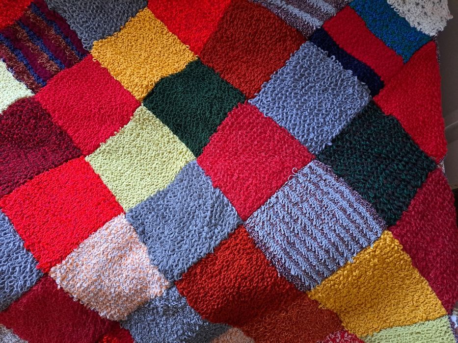 Покривки за легла 2 броя. Цветни, ръчно изработени фъкани.