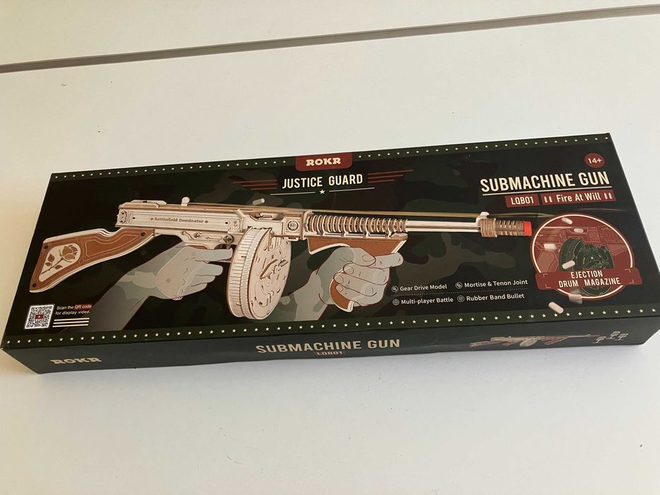 ROKR Submachine Gun LQB01 – puzzle 3D din lemn, nou