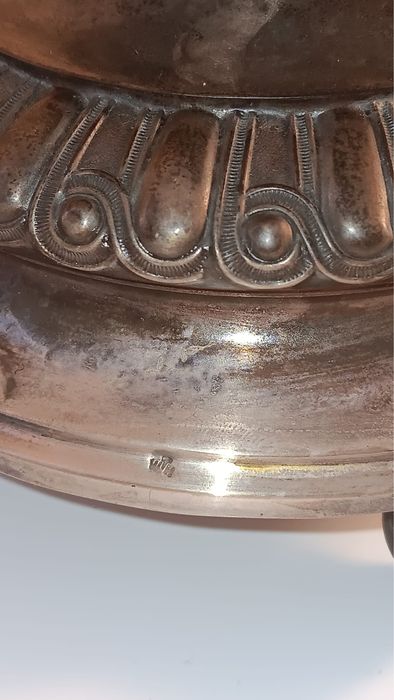 Елегантен старинен сребърен свещник, проба 800, 222 г