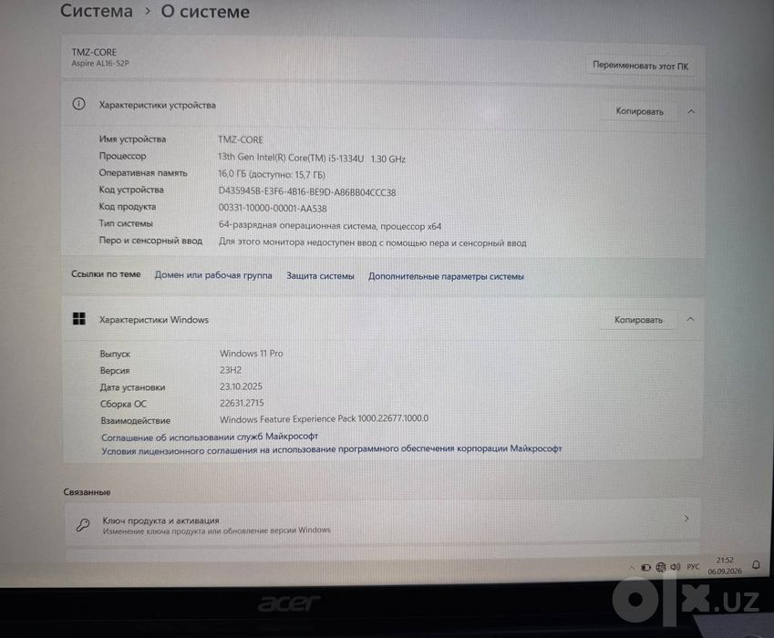 Noutbuk Acer core i5