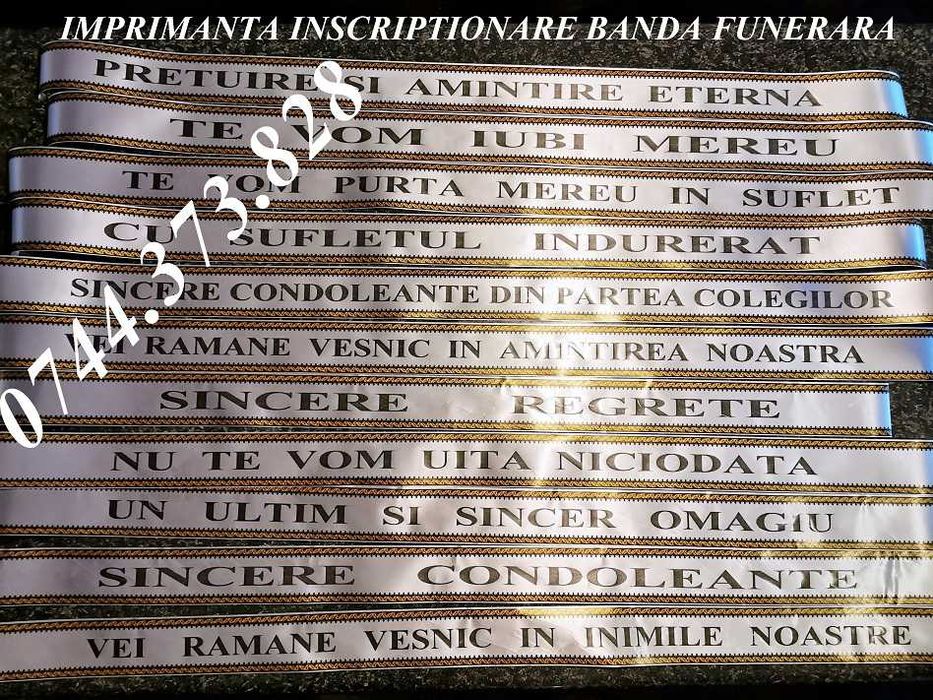 Imprimanta scriere panglici. Imprimanta panglica funerara, florala