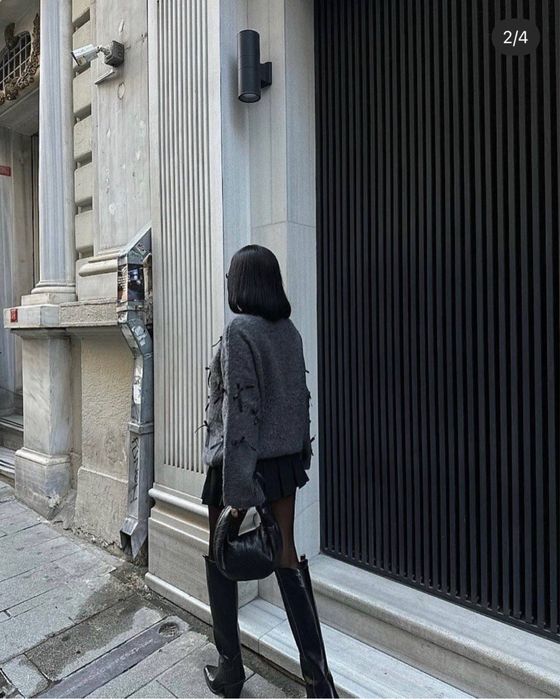 Дамски пуловер с панделки