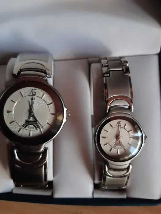 Комплект мъжки и дамски часовник AS Chalisson Paris с айфеловата кула