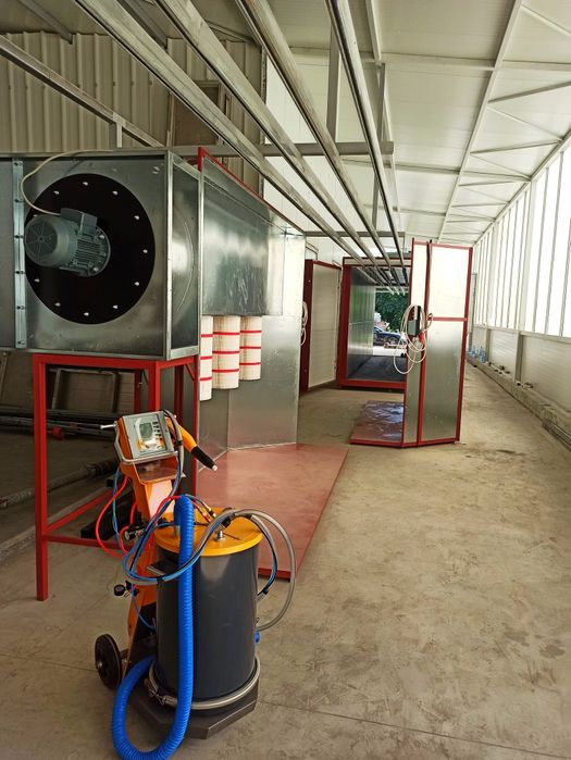 Cnc cu plasma si Instalatie, cuptor de  vopsit in camp electrostatic