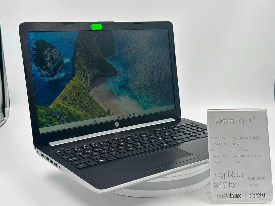 Laptop HP AMD RYZEN 3 3200-U 8GB SSD 512GB AMD RADEON VEGA 3 Garantie 24 Luni CashBox