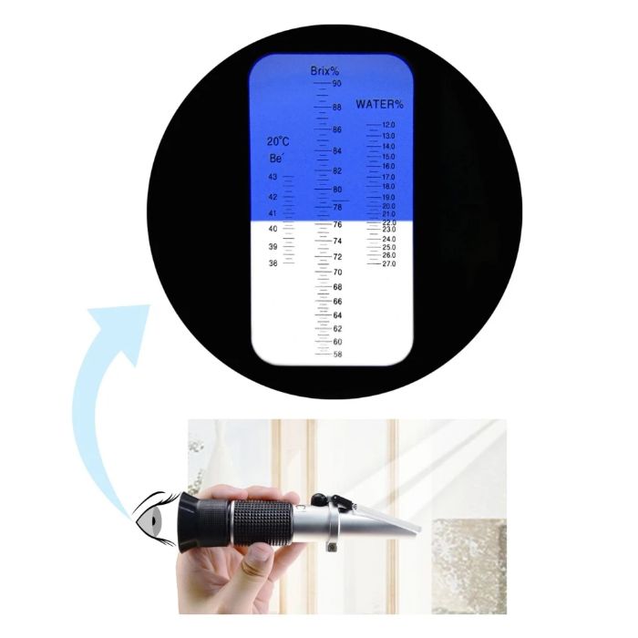 Рефрактометър за пчелен мед, мед, сладко, мармалад захаромер