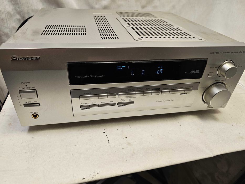 Receiver AV 5.1 Pioneer VSX-D511 Silver Tuner RDS Digital Optic Coaxial