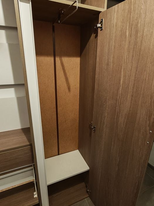 Dulap hol cu pantofar, cuier și oglinda 123x35x195