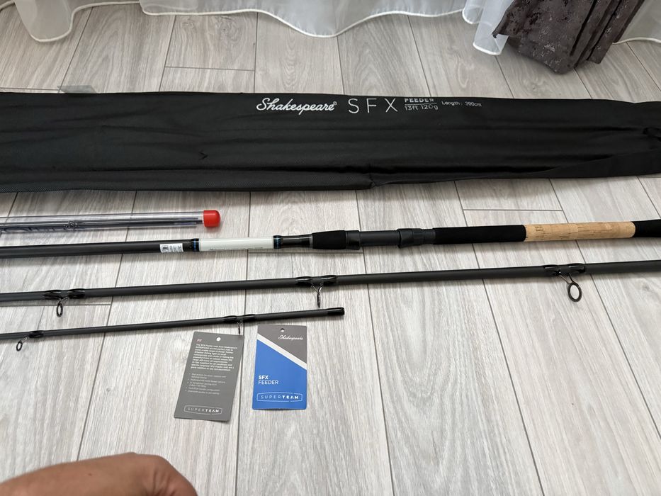 Lanseta feeder noua pescuit premium Shakespeare SFX SuperTeam 3.96 120 gr schimb cu shimano fox daiwa