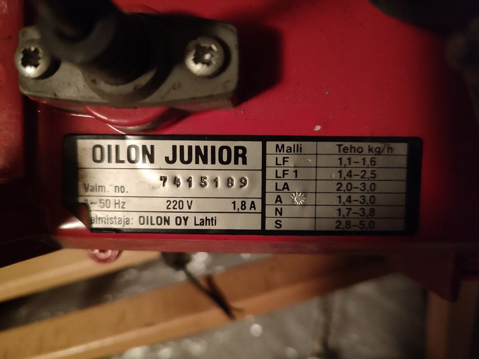 Финландска нафтова горелка Oilon Junior