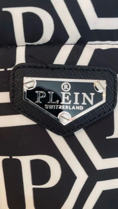 Philipp Plein яке L – черно-бяло с лого принт