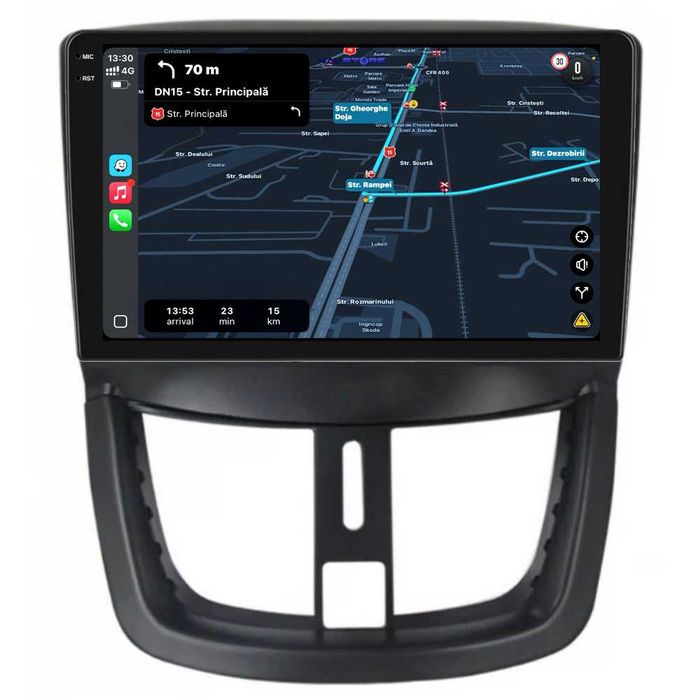 Navigatie Android Dedicata, 9 Inch, Peugeot 207 (2006-2015), Carplay