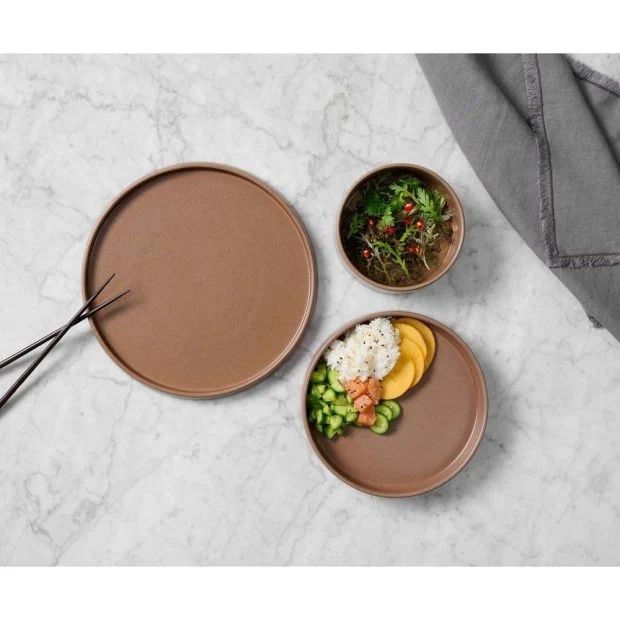 Кафяв сервиз за хранене 12 части