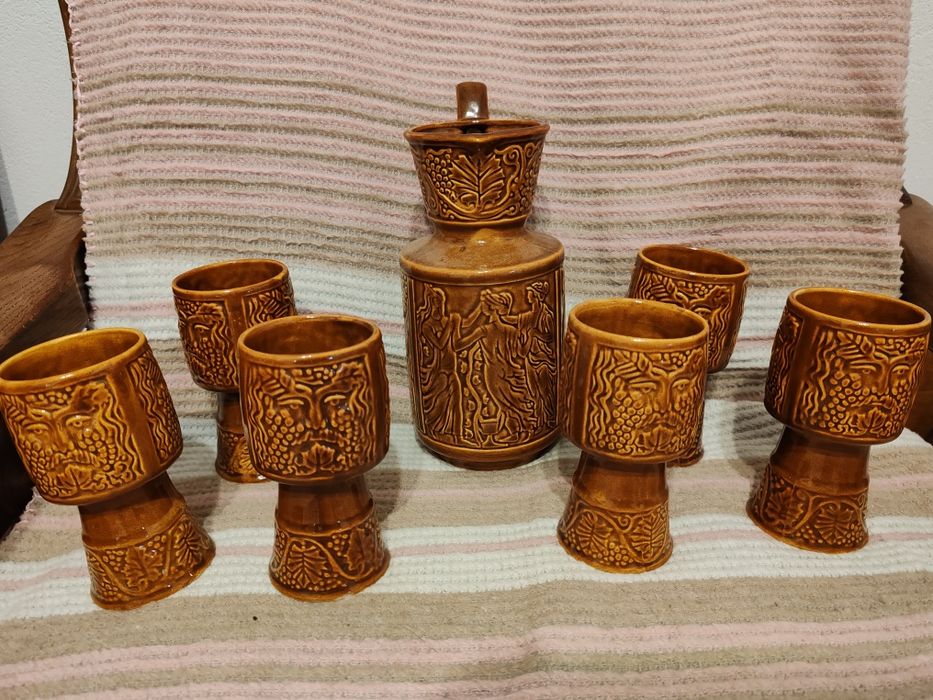 Vând set rustic vechi pt. vin