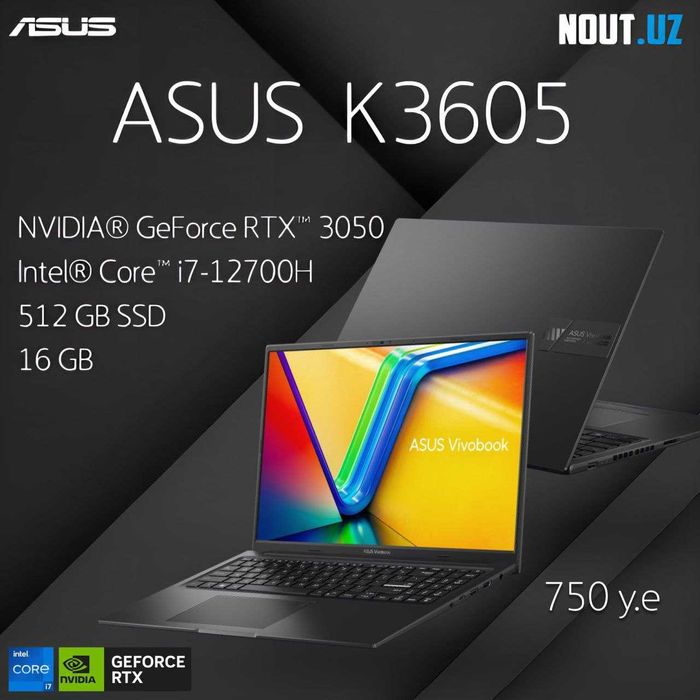 Asus Vivobook K3605 i7-12700H,8GB,512GB,RTX3050 Магазин Nout.uz
