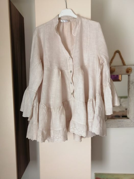 Costum cu pantaloni din in