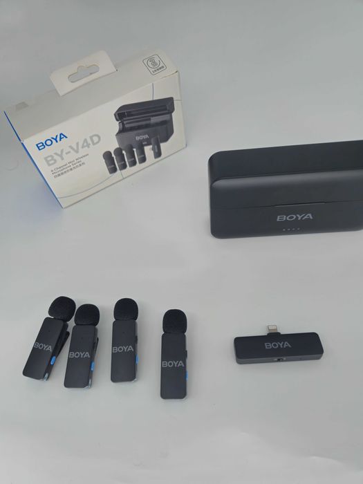 Sistem 4 Lavaliere Microfoane Wireless BOYA BY-V4D iPhone Lightning