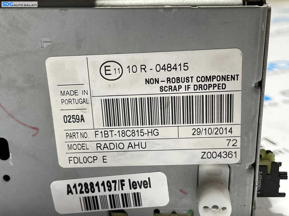 Unitate Radio CD Player AHU cu Ecran Display Ford Focus 3 2010 - 2015 Cod F1BT-18C816-HG F1FT-18B955-GC [L3125]