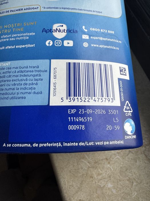 Laptele praf Aptamil Cesar Biotik 1 – 800g (sigilat)