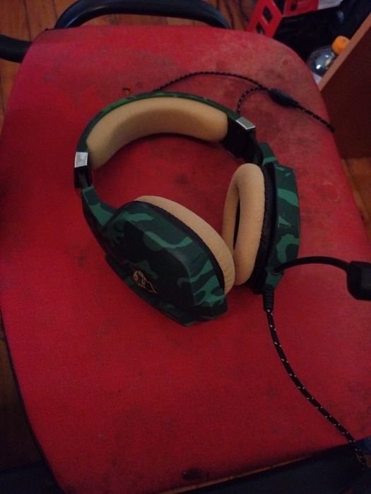 Геймърски слушалки Trust GXT 323C Carus, зелен камуфлаж - 24319