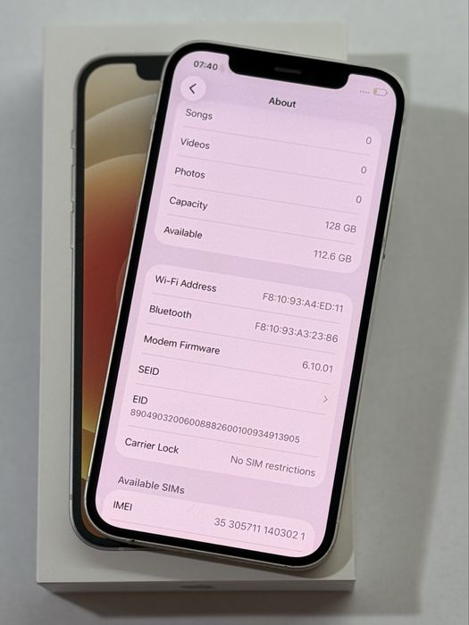 iPhone 12 бял 128GB 92% battery