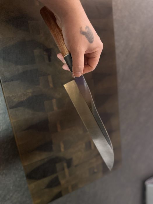 Cutit artizanal de bucatarie - otel inoxidabil 61 HRC , taiș japonez