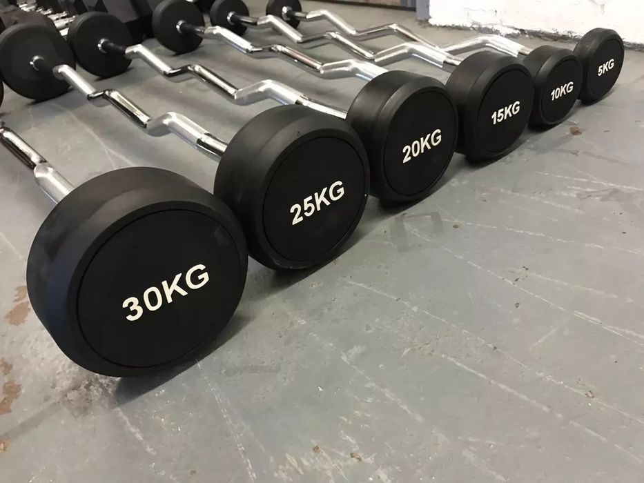 Неразборная резиновая штанга Штанга гантел фиксированная